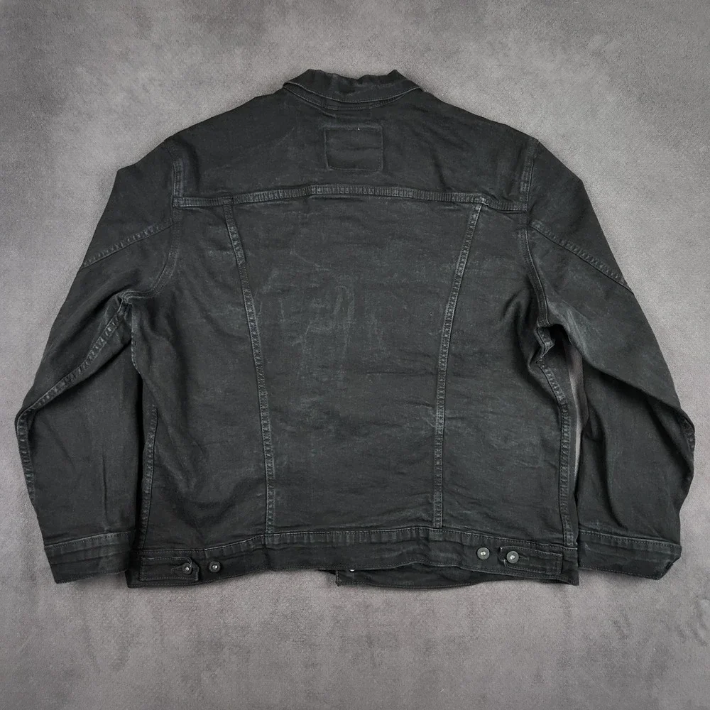 Levis Trucker Jacket Mens XXL Faded Black Denim Button Front Unlined 72334-0223